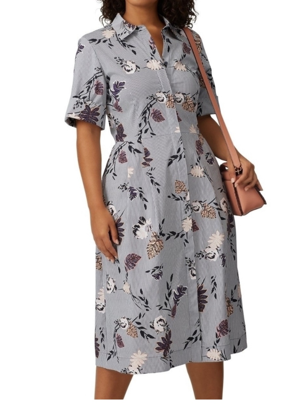 Lafayette 148 New York Cotton Midi Shirt Dress